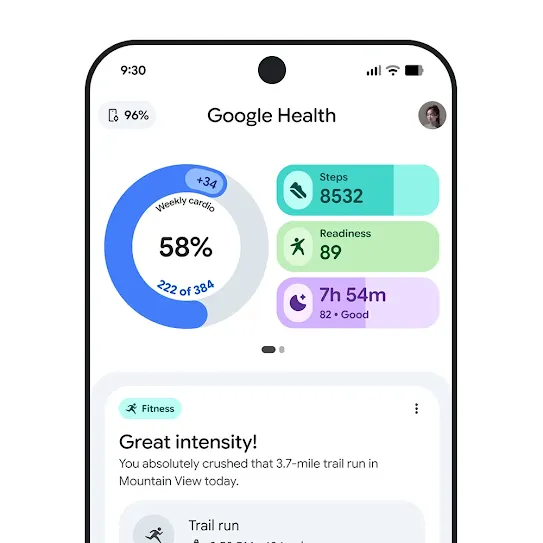 New Google Health App screen