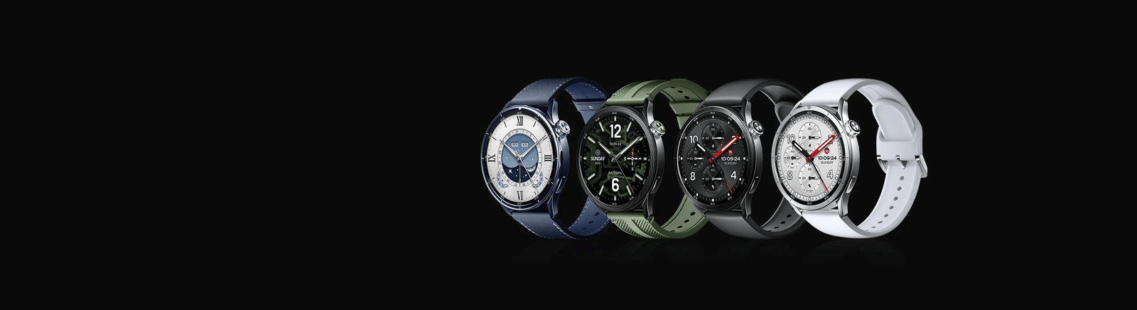 Xiaomi Watch S5 Colors: Black, Silver, Jungle Green, and Ceramic Blue.