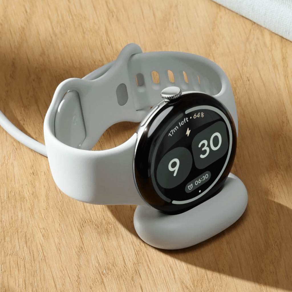 Google Pixel Watch 5 Charging dock with watch connected