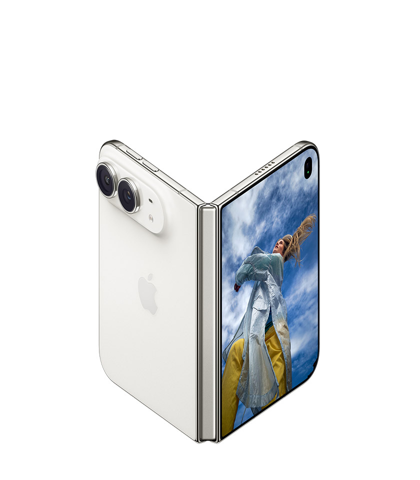 Apple iPhone Duo, star white unfolded