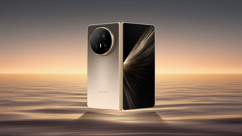 Honor Magic v6 vs Magic v5: back view of Magic v5 when unfolded.